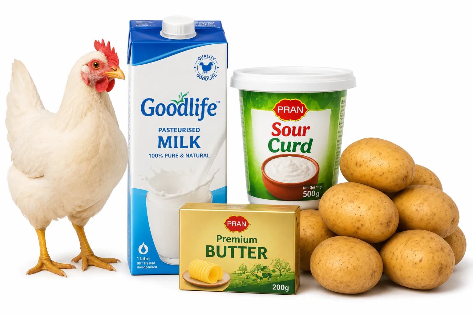 পোল্ট্রি ও দুধের ডেইলি প্যাকেজ — Dairy & Poultry Daily Nutrition Pack